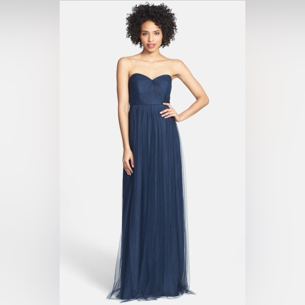 Jenny Yoo Annabelle Convertible Tulle Gown in Midnight Blue/Navy - Size 4/S